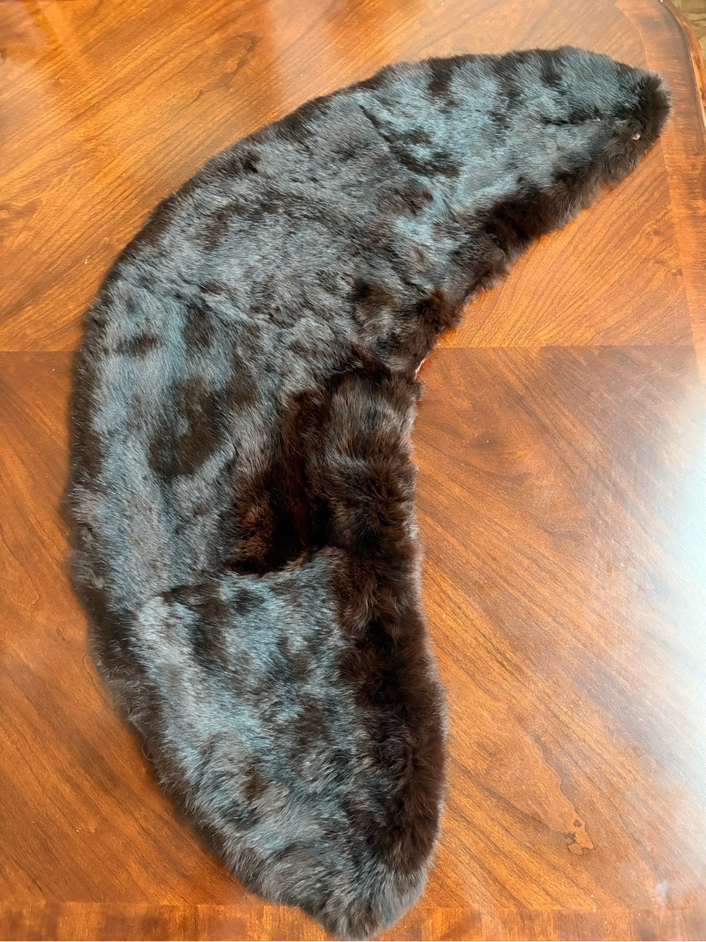 Vintage mid century Plush Dark Brown Mink Fur Collar / Stole
